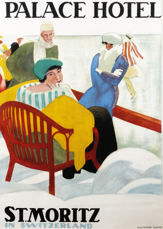 People sit by skating rink; red, yellow