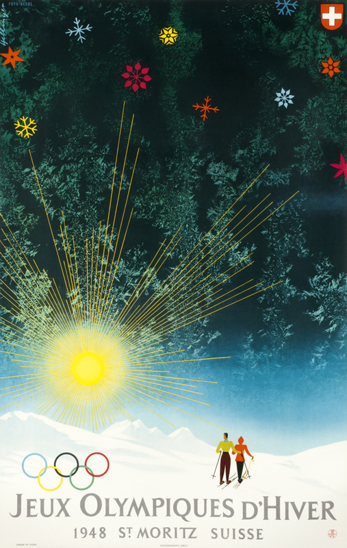 Skiers pause to rest beneath a spectacular night sky; yellow, blue, white, black