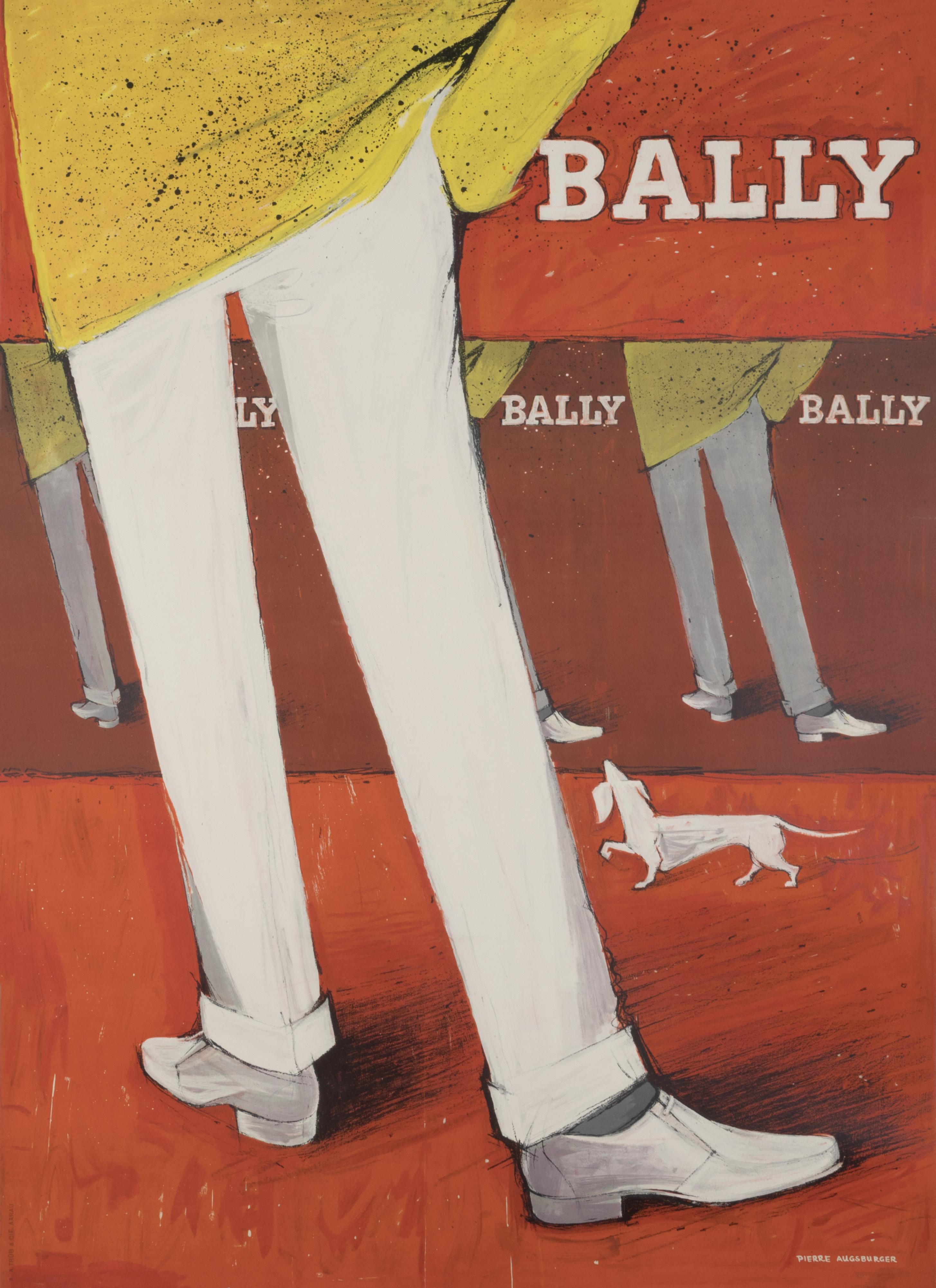 Man's shoes and legs in mirror with dachshund