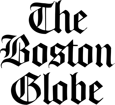 The Boston Globe newspaper logo; black, white