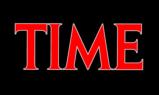 Time Magazine logo; black, red