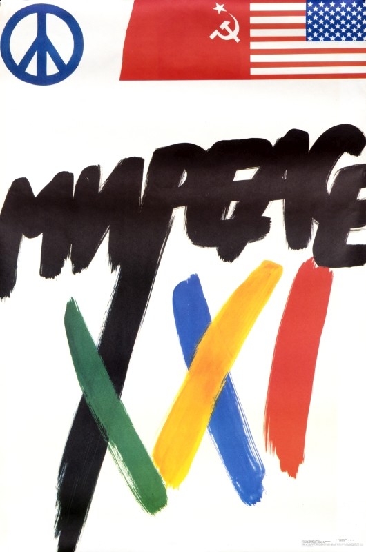 soviet, us flags, typography; white, blue, red, black